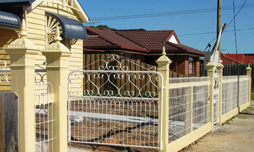 Woven wire fencie with Brunswick Gates